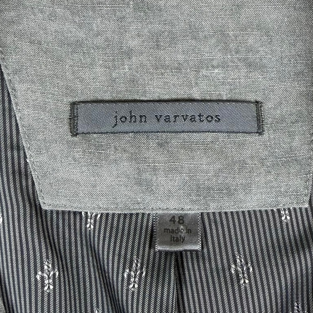 John Varvatos Mens 38R (48 EU) Gray Linen Viscose 3-Button Blazer Sport Coat - Picture 8 of 11